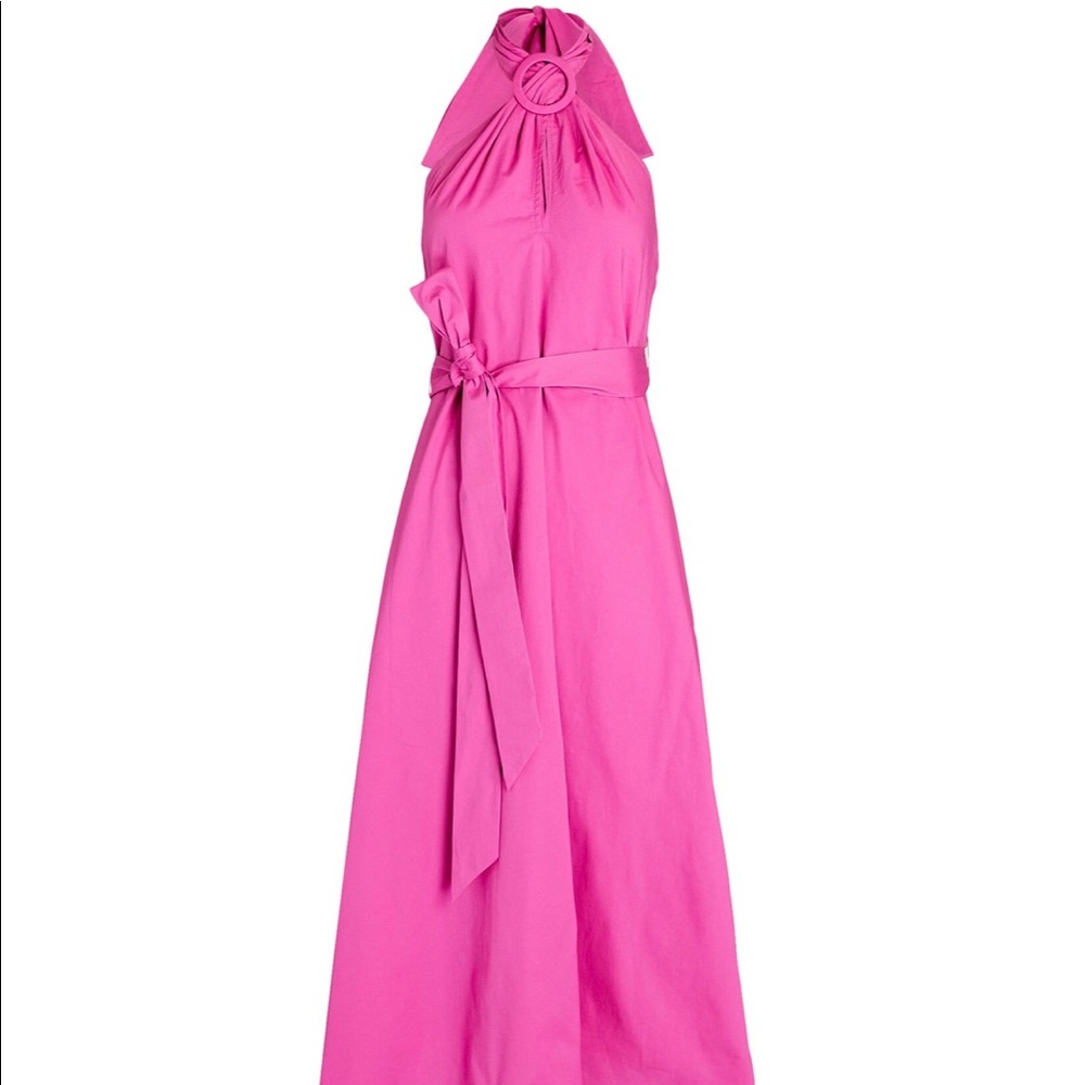 STAUD
Kai Belted Poplin Halter Midi Dress